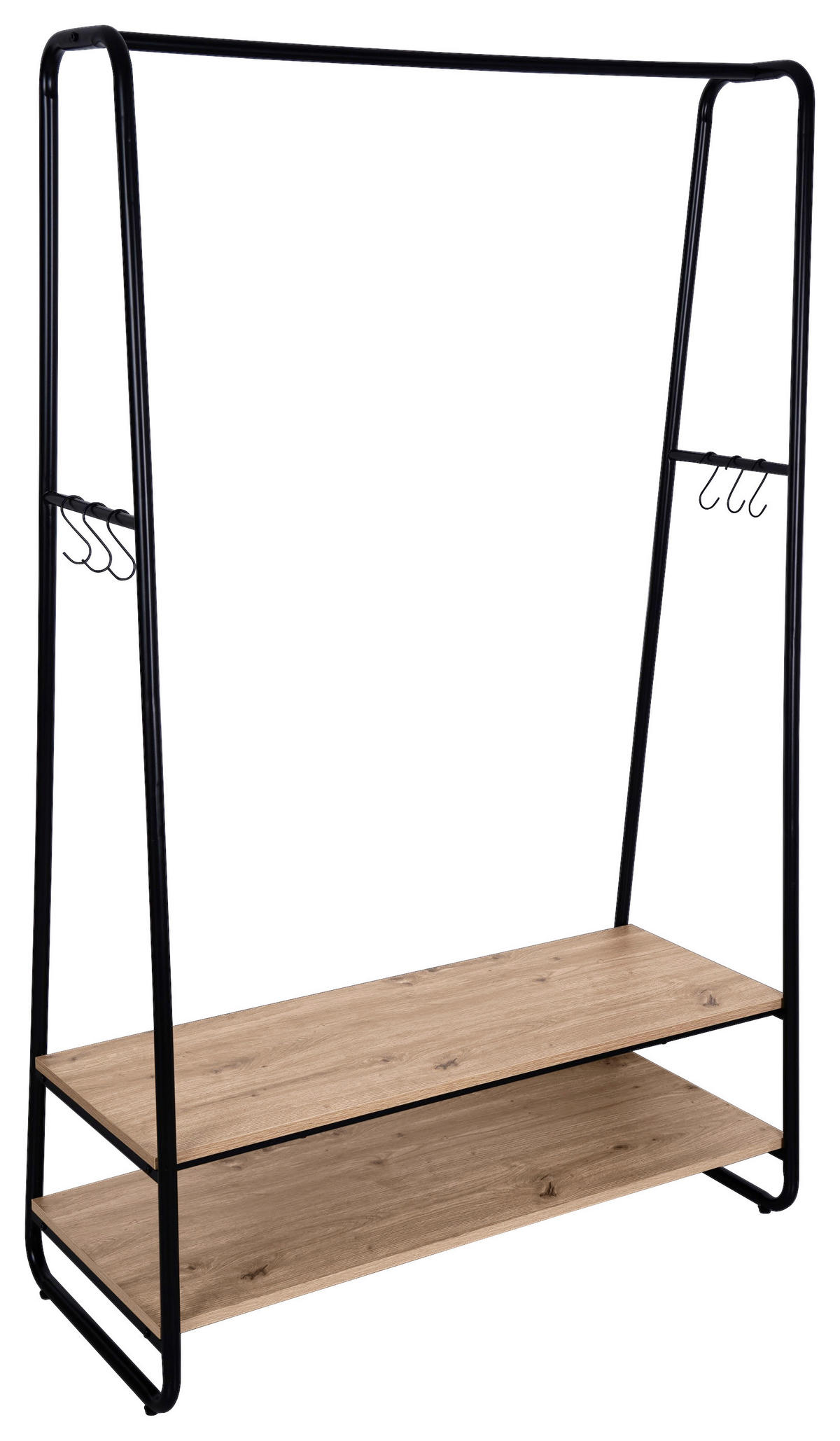 GARDEROBENSTÄNDER in Naturfarben, Schwarz 100/160/45 cm   - Schwarz/Naturfarben, Basics, Holzwerkstoff/Metall (100/160/45cm) - Xora