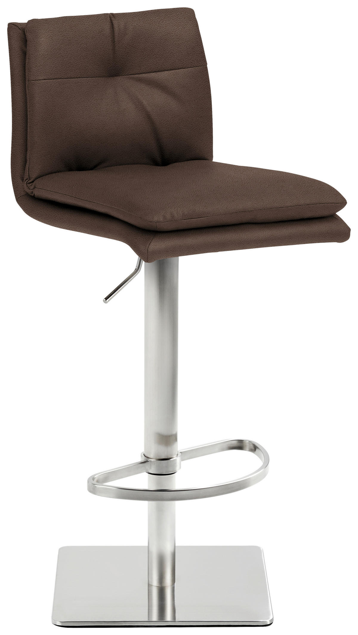 BARHOCKER in Metall, Textil Dunkelbraun  - Edelstahlfarben/Dunkelbraun, Design, Textil/Metall (41/78-103/48cm) - Novel