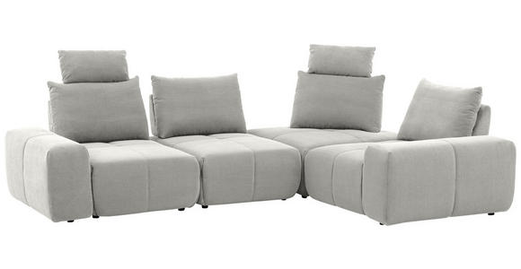 ECKSOFA in Velours Greige 326/236 cm - Greige/Schwarz, Design, Kunststoff/Textil (326/236cm) - Xora