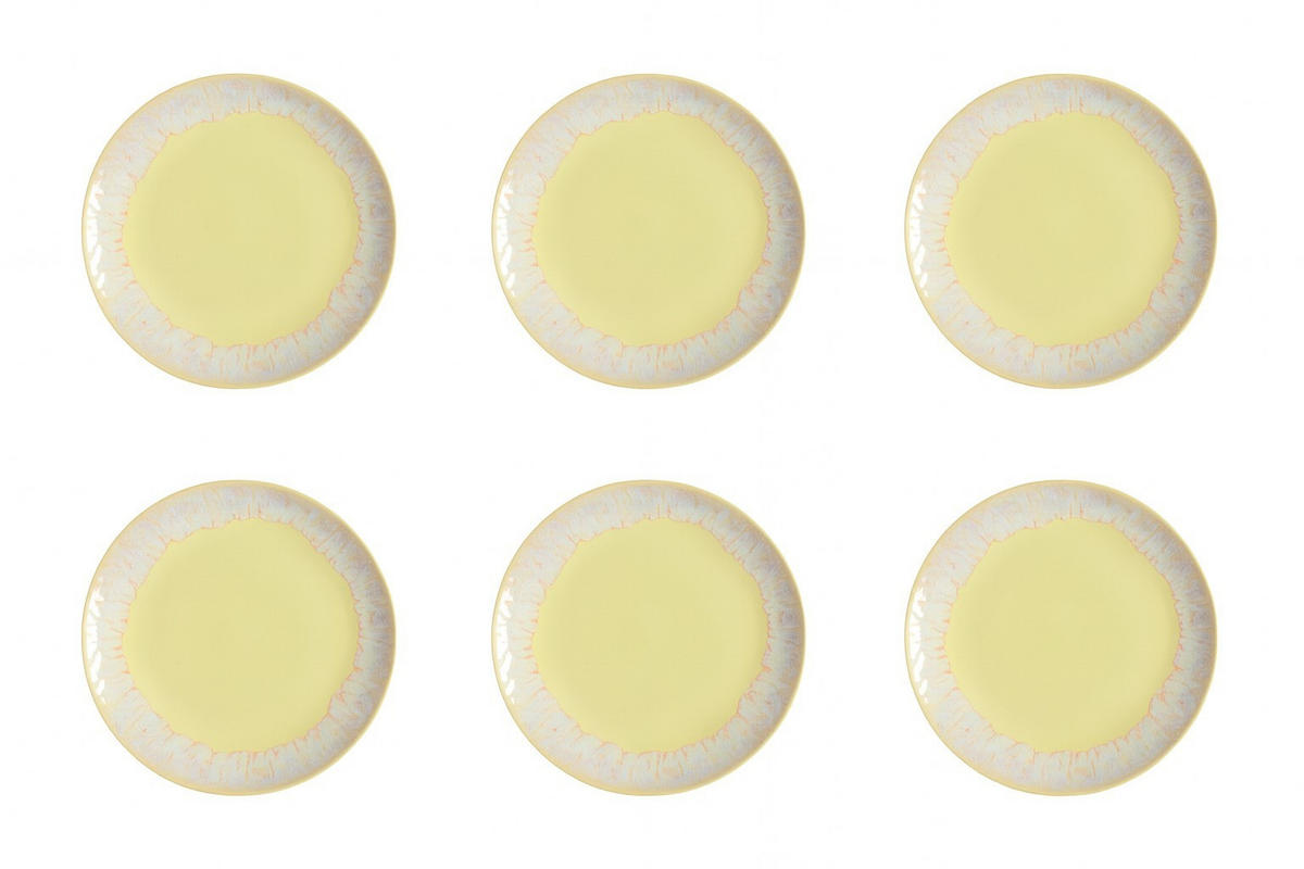 DESSERTTELLERSET Hellgelb 6-teilig 22 cm TAORMINA  - Hellgelb, Basics, Keramik (22cm) - Costa Nova