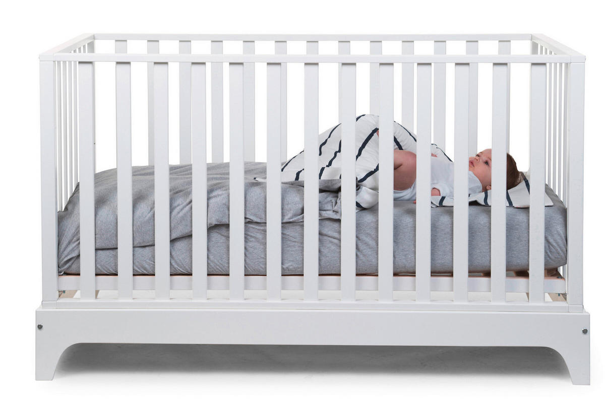 POSTIEĽKA S PRIEČKAMI  70 cmx140 cm - biela, Konventionell, drevo/kompozitné drevo (148/78/88cm) - Childhome