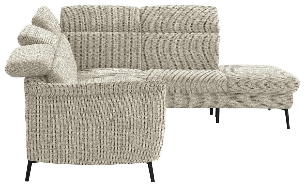 ECKSOFA in Struktur Beige  275/235 cm  - Beige/Schwarz, MODERN, Textil/Metall (275/235cm) - Cantus