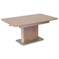 COUCHTISCH Wildeiche furniert, teilmassiv 120-160/70/54-73 cm rechteckig Silberfarben, Wildeiche  - Wildeiche/Silberfarben, MODERN, Holz/Holzwerkstoff (120-160/70/54-73cm)
