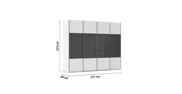 SCHWEBETÜRENSCHRANK  in Schwarz, Weiß  - Chromfarben/Schwarz, KONVENTIONELL, Glas/Holzwerkstoff (271/223/68cm) - Novel