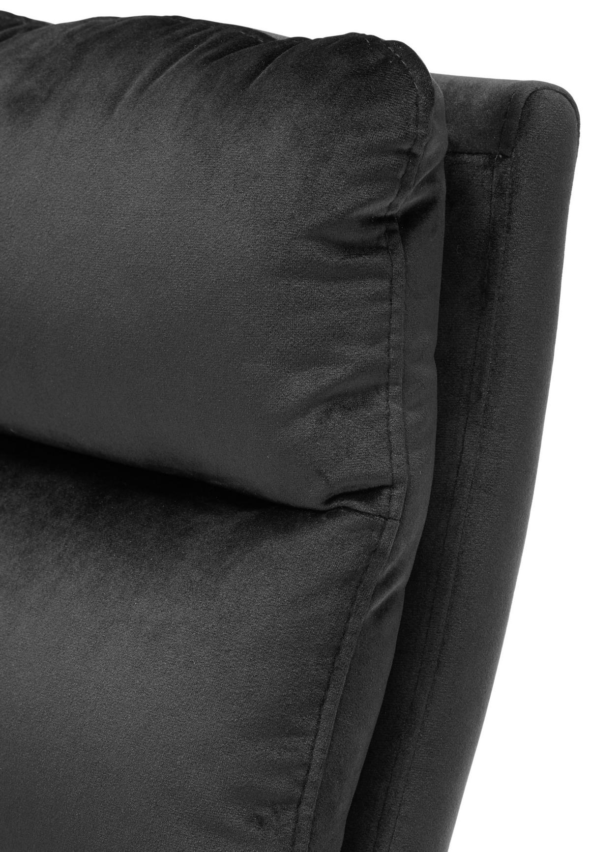 SCHWINGSTUHL  in Eisen Velours  - Schwarz, MODERN, Textil/Metall (46/98/65cm) - Livetastic