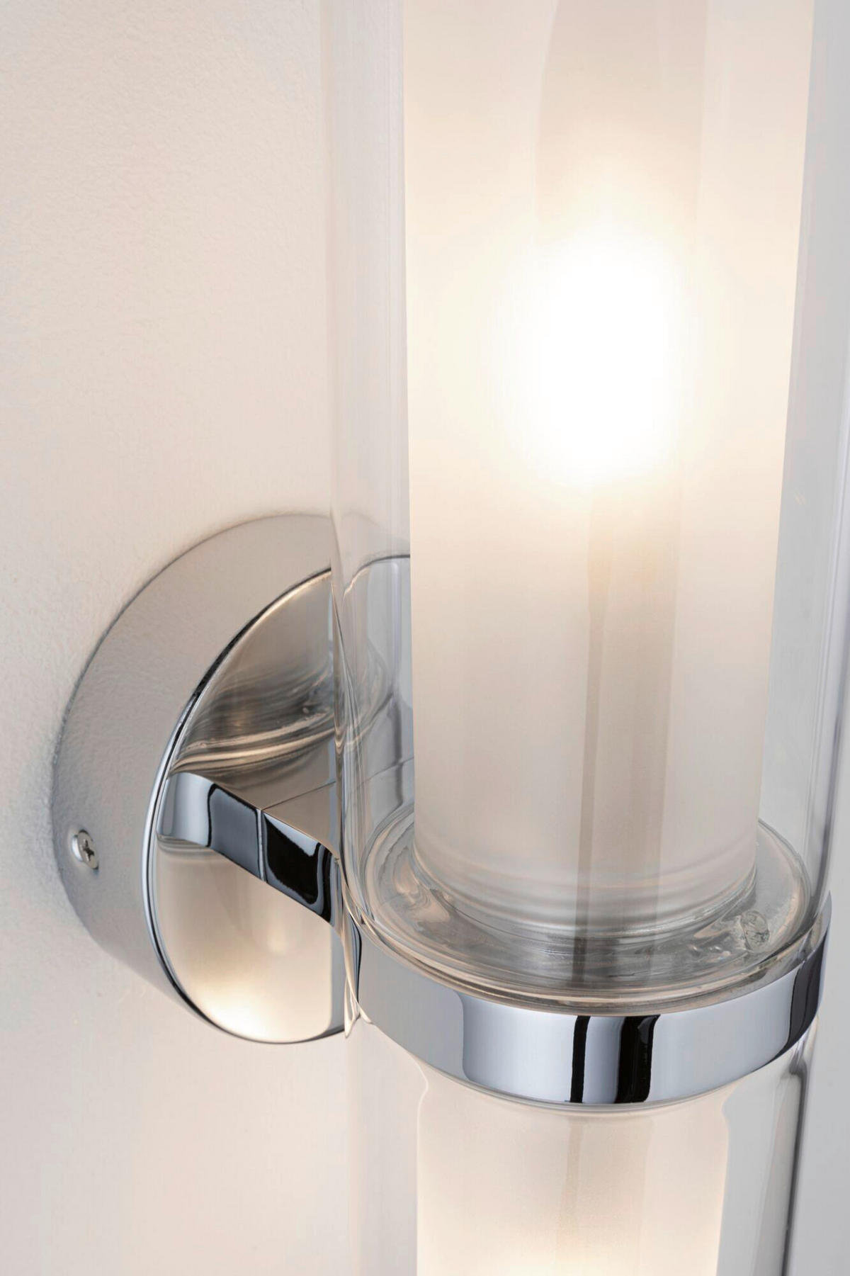WANDLEUCHTE Luena 38,0/10,0/12,5 cm   - Chromfarben, Basics, Glas/Metall (38,0/10,0/12,5cm) - Paulmann