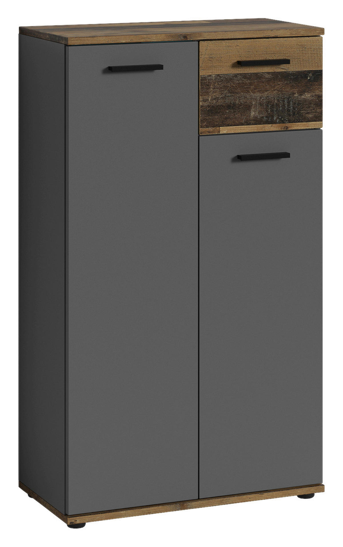 KOMMODE  in 60/102/30 cm  - Alteiche/Anthrazit, LIFESTYLE, Holzwerkstoff/Kunststoff (60/102/30cm) - MID.YOU
