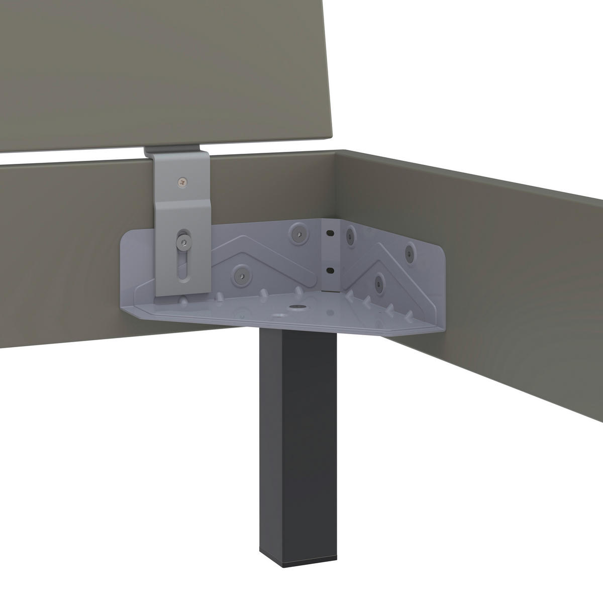 BETT 200/200 cm  in Grau, Grün  - Schwarz/Grau, Design, Metall (200/200cm) - Xora