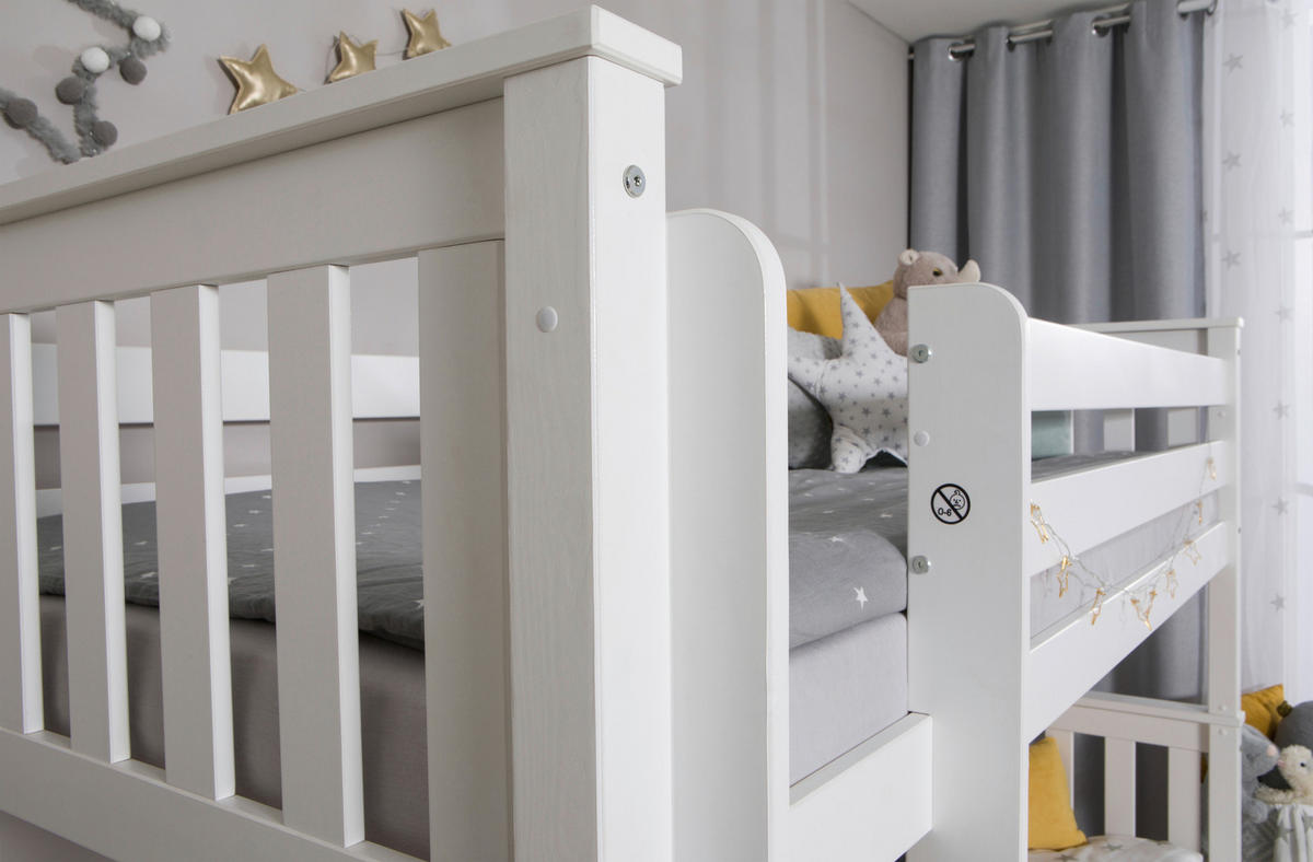 ETAGENBETT 90/200 cm Weiss  - Weiss, Modern, Holz (90/200cm) - MID.YOU
