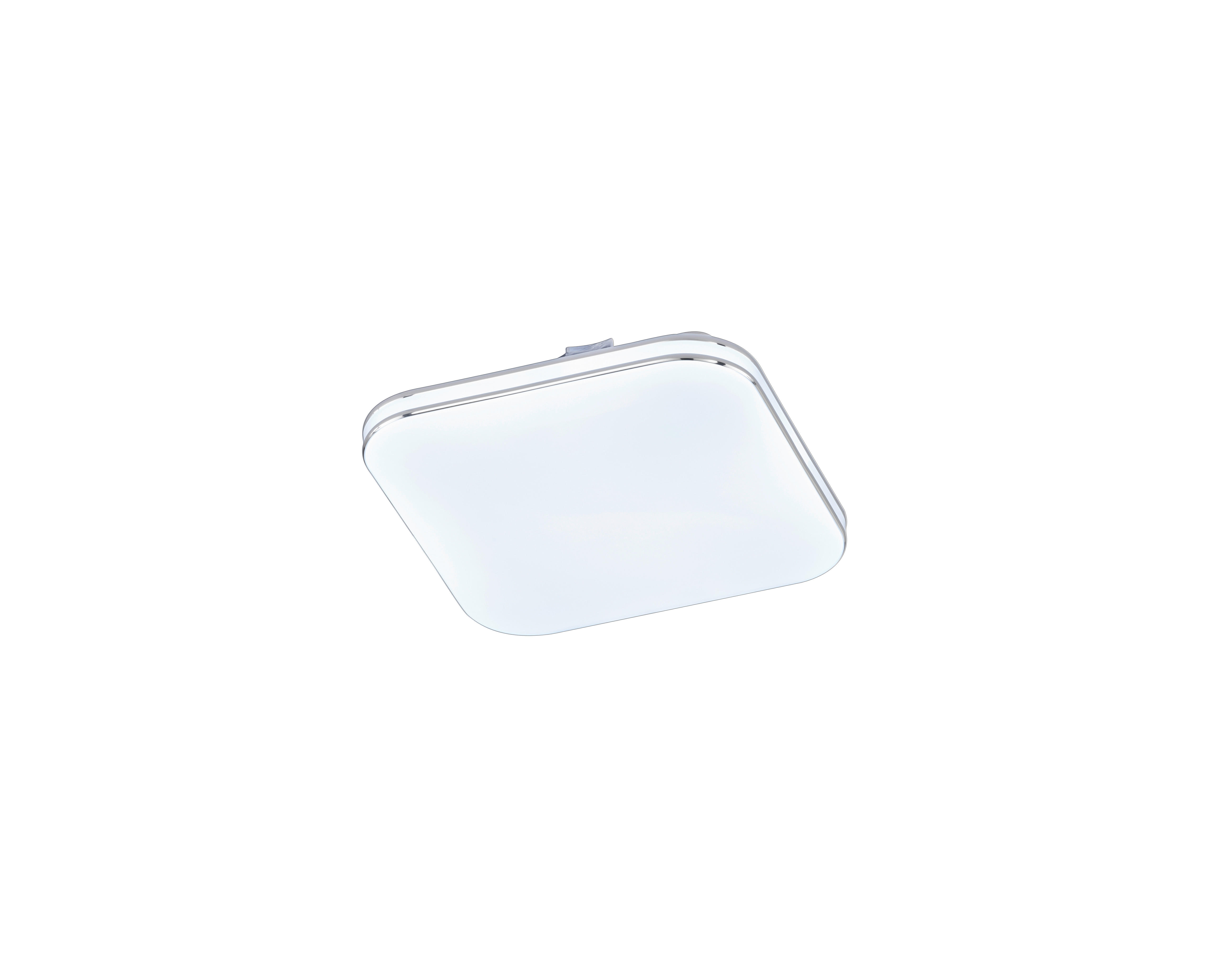 LED-DECKENLEUCHTE Porto   - Chromfarben/Weiß Hochglanz, KONVENTIONELL, Glas (17/17cm) - Fischer & Honsel