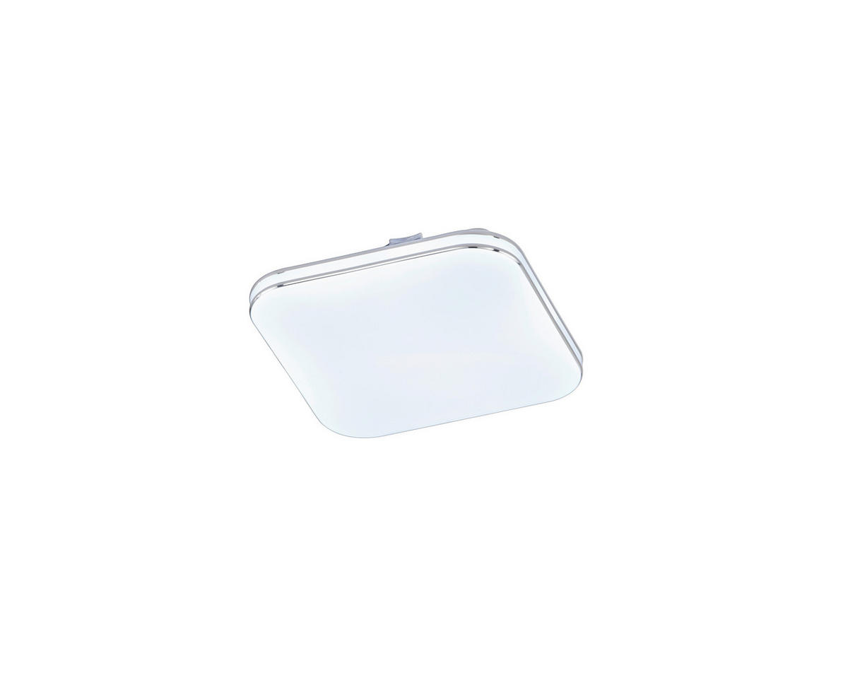 LED-DECKENLEUCHTE     - Weiss Hochglanz/Chromfarben, Konventionell, Glas (17/17cm) - Fischer & Honsel