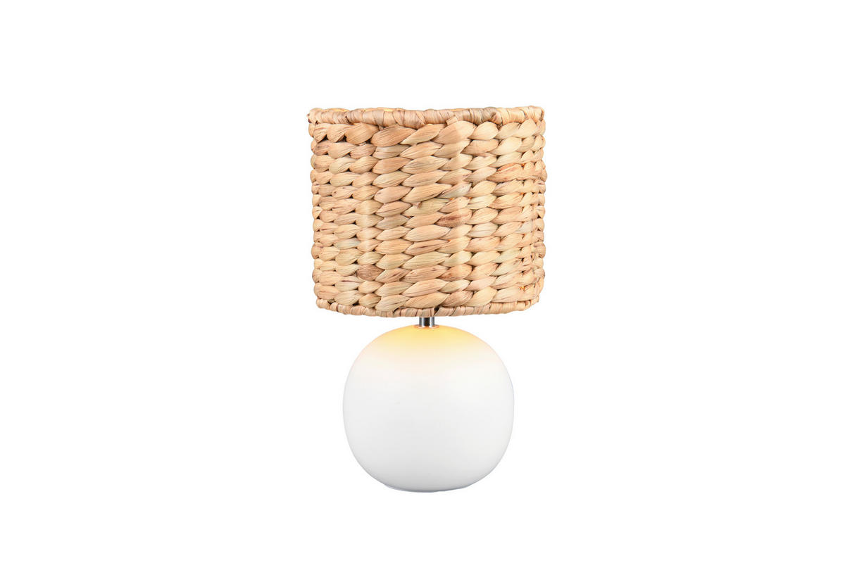 TISCHLEUCHTE - Weiss/Braun, Basics, Naturmaterialien/Keramik (18/29cm) - Trio Leuchten