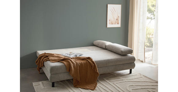SCHLAFSOFA Lia in Webstoff Taupe  - Taupe/Schwarz, Design, Textil/Metall (197/84/92,5cm) - Hom`in