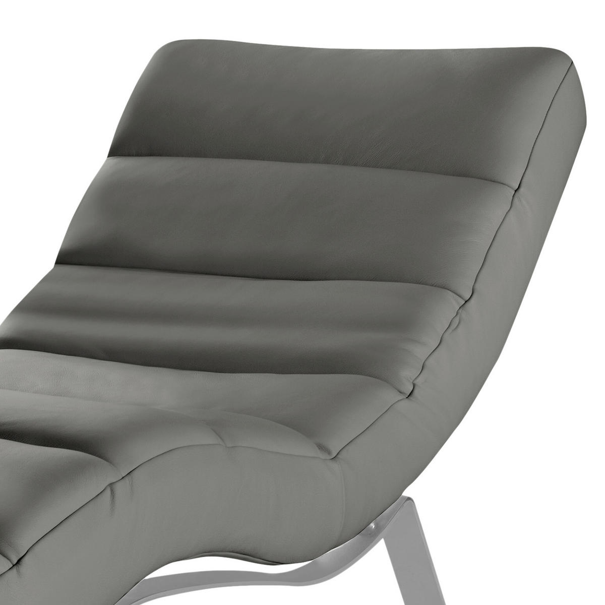 RELAXLIEGE Echtleder Anthrazit  - Anthrazit/Silberfarben, Design, Leder/Metall (65/65-95/171cm) - Livetastic