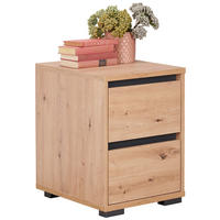 ÉJJELISZEKRÉNY antracit, tölgyfa színű  - tölgyfa színű/antracit, Design, műanyag/faalapú anyag (40/55/48cm) - Carryhome