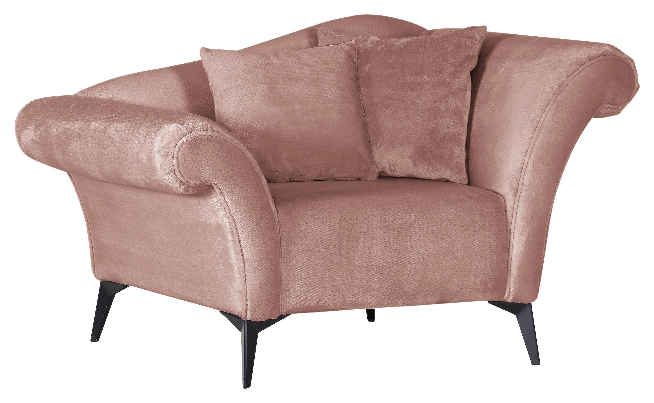 SESSEL Chenille Rosa    - Schwarz/Rosa, Design, Textil/Metall (138/83/85cm)