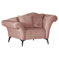 SESSEL Chenille Rosa    - Schwarz/Rosa, Design, Textil/Metall (138/83/85cm)