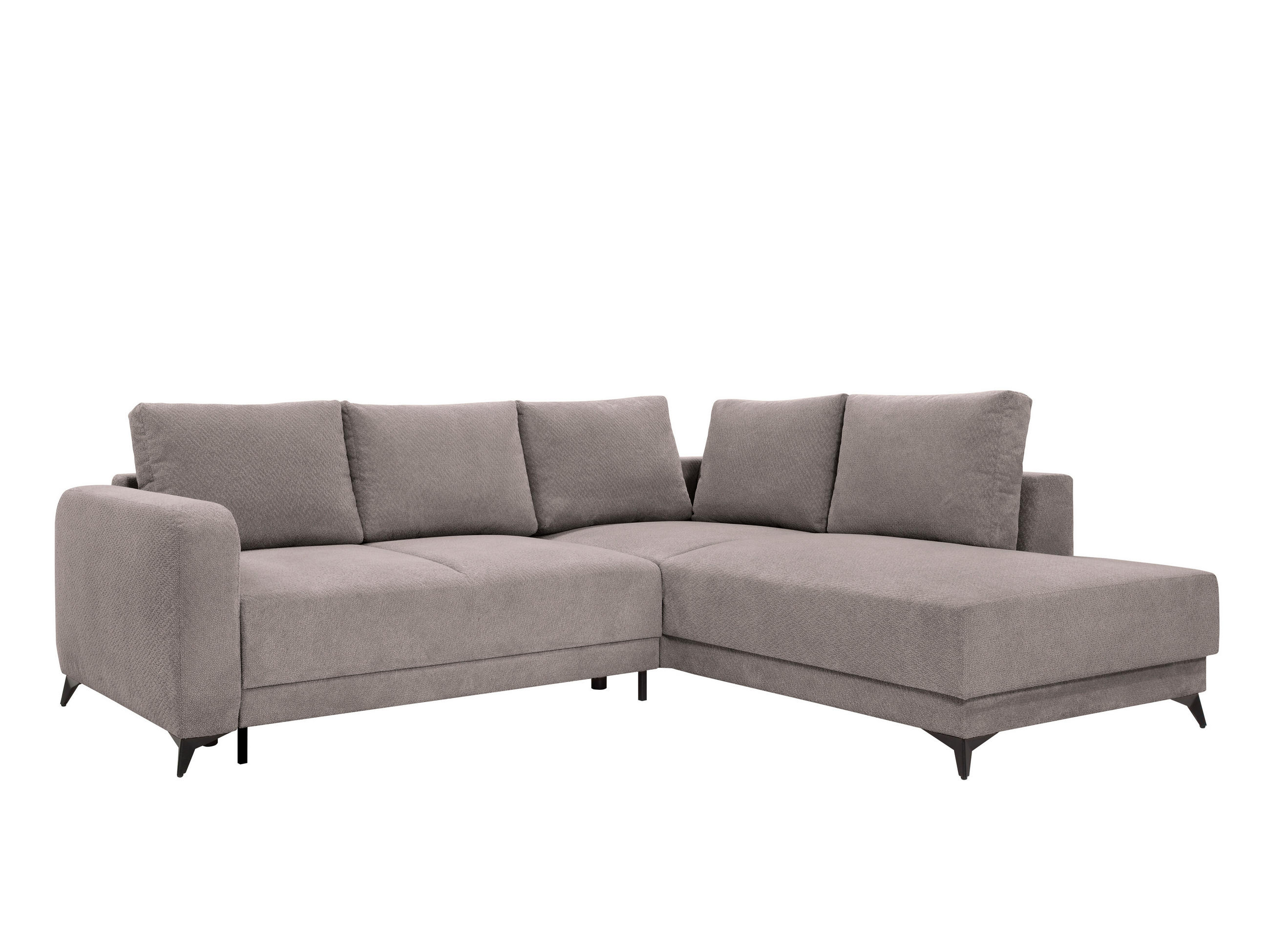 ECKSOFA CORTEZ in Anthrazit  - Anthrazit/Schwarz, Design, Textil/Metall (260/215cm) - MID.YOU