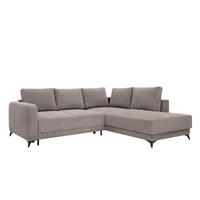 ECKSOFA CORTEZ in Anthrazit  - Anthrazit/Schwarz, Design, Textil/Metall (260/215cm) - MID.YOU