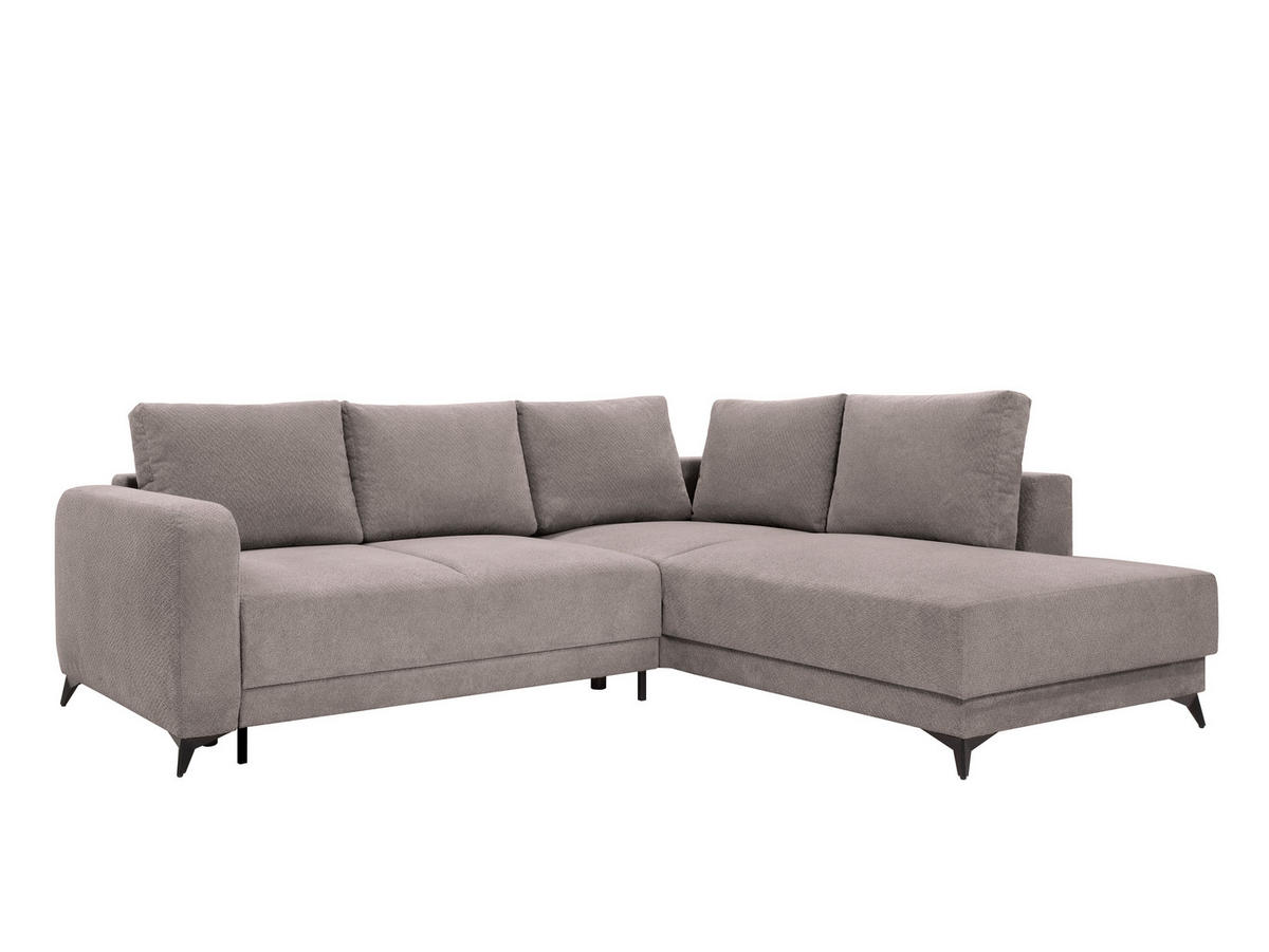 ECKSOFA CORTEZ in Anthrazit  - Anthrazit/Schwarz, Design, Textil/Metall (260/215cm) - MID.YOU