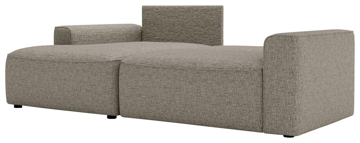 ECKSOFA in Chenille Taupe  - Taupe/Schwarz, Design, Kunststoff/Textil (144/233cm) - Livetastic