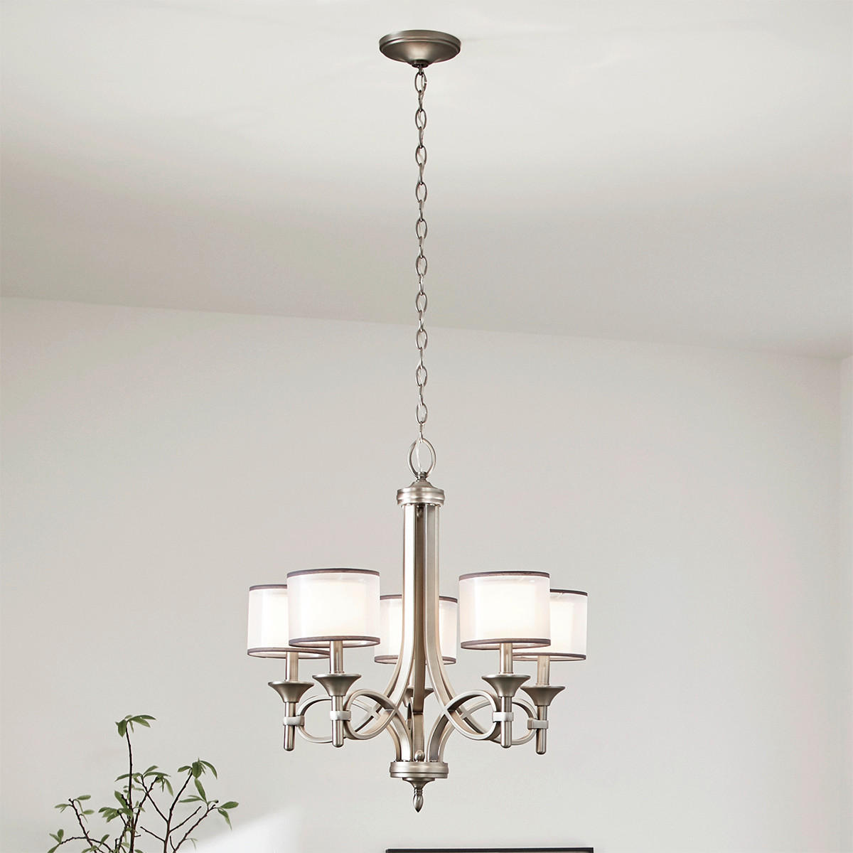 KRONLEUCHTER 63.5/75.6 cm    - Silberfarben, Konventionell, Glas/Metall (63.5/75.6cm) - Elstead Lighting