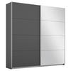 SCHWEBETÜRENSCHRANK 181/210/62 cm 2-türig Grau  - Alufarben/Grau, MODERN, Holzwerkstoff/Metall (181/210/62cm) - Rauch Möbel