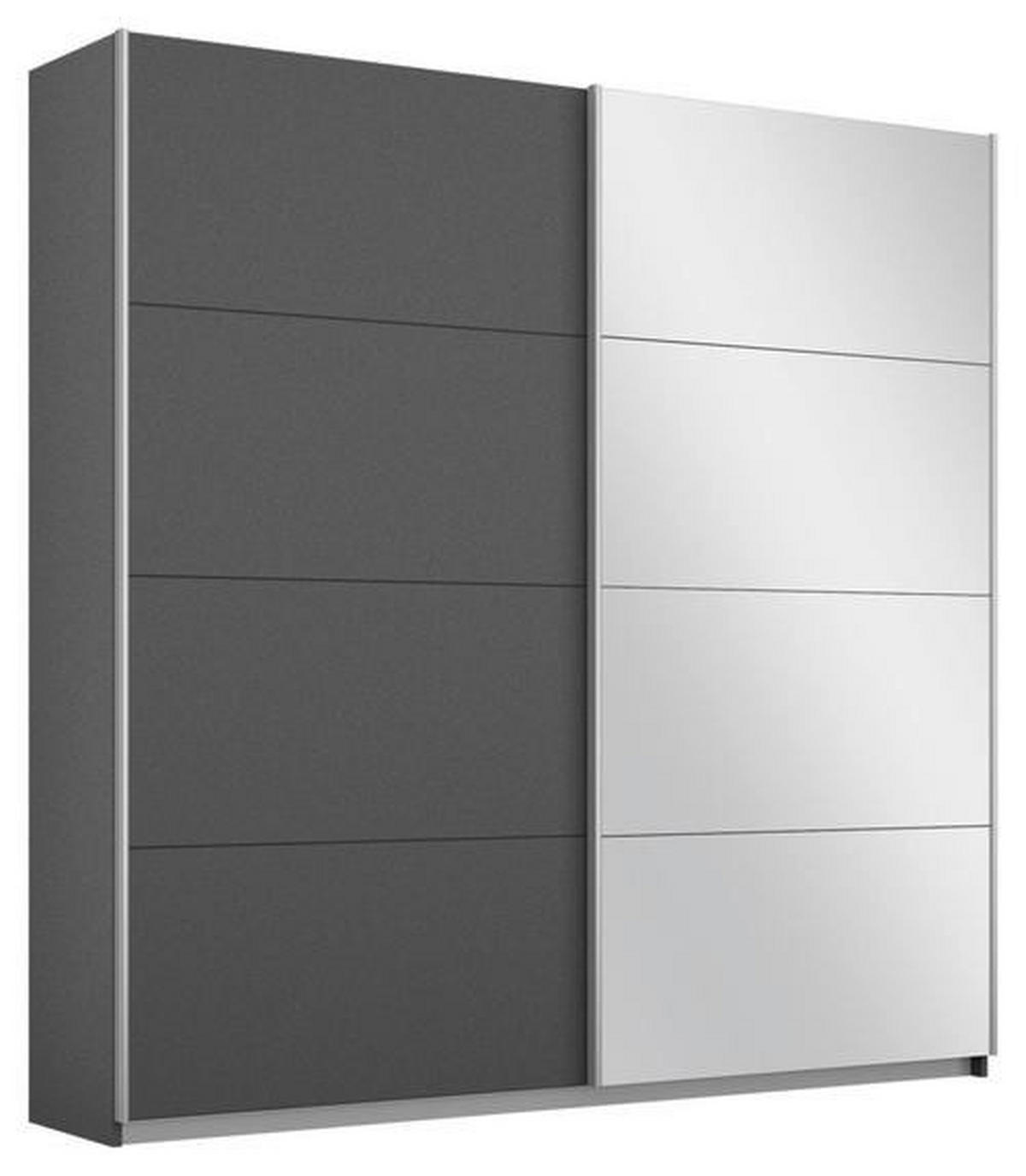 SCHWEBETÜRENSCHRANK 181/210/62 cm 2-türig Grau  - Alufarben/Grau, MODERN, Holzwerkstoff/Metall (181/210/62cm) - Rauch Möbel