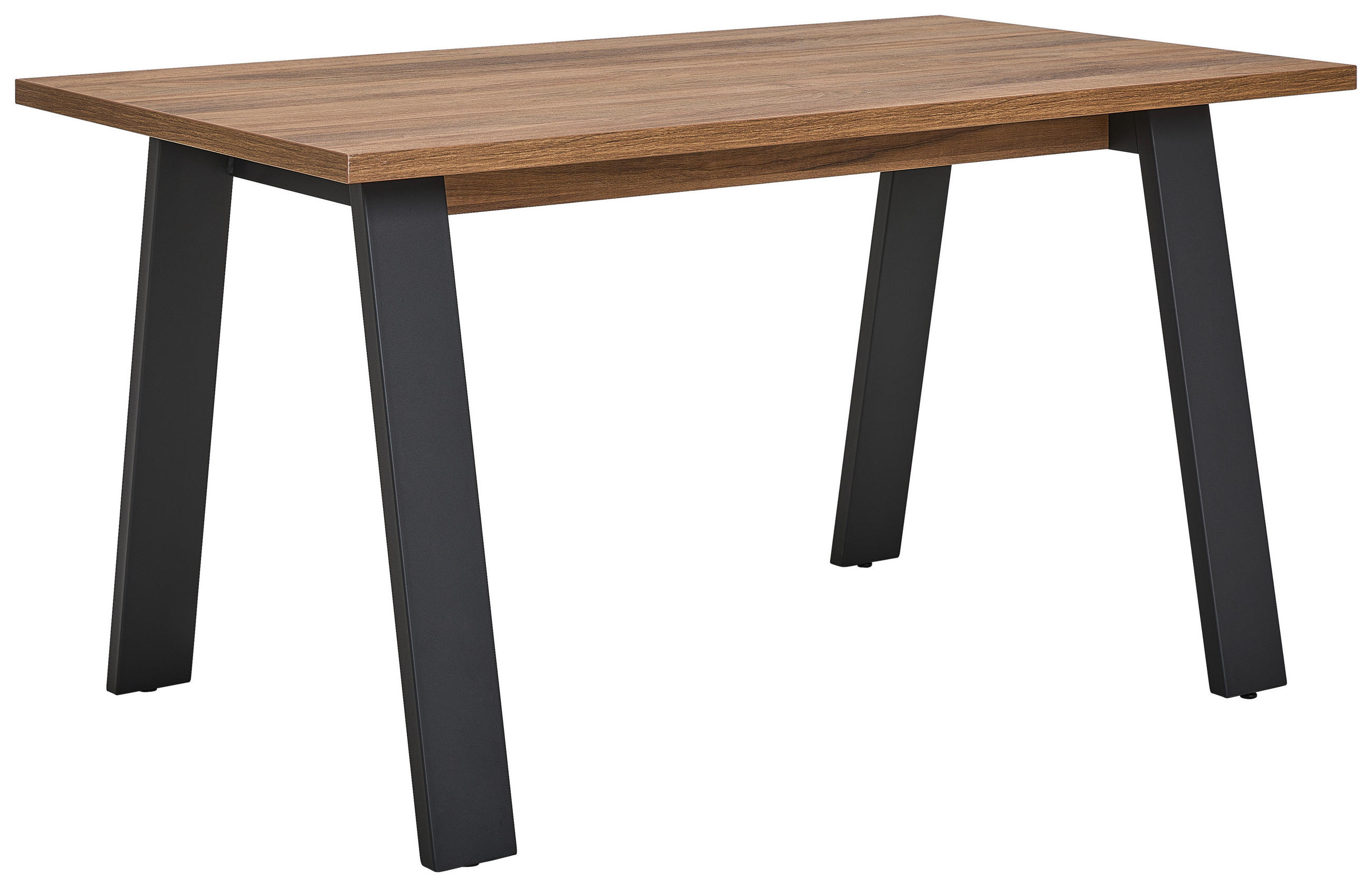 SCHREIBTISCH 139,1/80/74,7 cm  in Schwarz, Nussbaumfarben  - Nussbaumfarben/Schwarz, Design, Holzwerkstoff/Metall (139,1/80/74,7cm) - Stylife