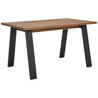 SCHREIBTISCH 139,1/80/74,7 cm  in Schwarz, Nussbaumfarben  - Nussbaumfarben/Schwarz, Design, Holzwerkstoff/Metall (139,1/80/74,7cm) - Stylife