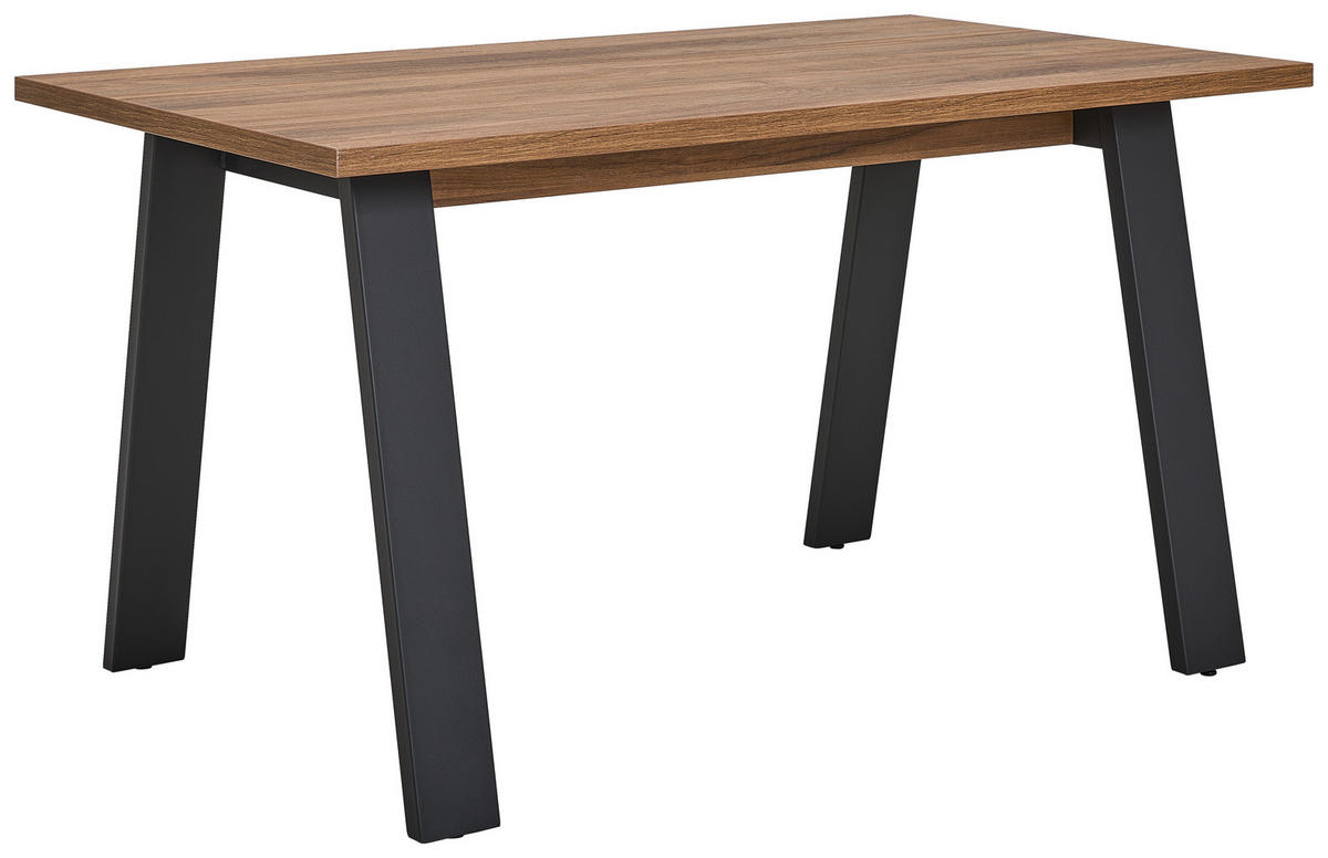 SCHREIBTISCH 139,1/80/74,7 cm  in Schwarz, Nussbaumfarben  - Nussbaumfarben/Schwarz, Design, Holzwerkstoff/Metall (139,1/80/74,7cm) - Stylife