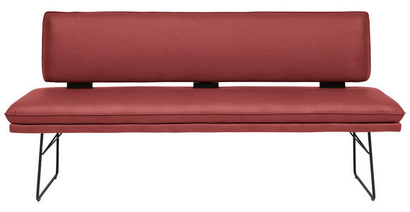 SITZBANK in Metall, Textil Rot, Schwarz  - Rot/Schwarz, Design, Textil/Metall (195/91/65cm) - Dieter Knoll