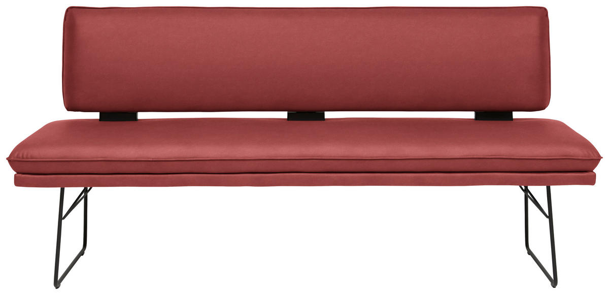 SITZBANK Metall, Textil Rot, Schwarz  - Rot/Schwarz, Design, Textil/Metall (195/91/65cm) - Dieter Knoll