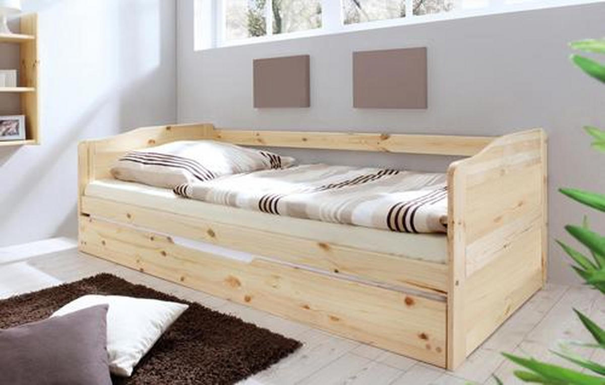 AUSZIEHBETT 90/200 cm  in Kieferfarben  - Kieferfarben, Natur, Holz/Kunststoff (90/200cm) - MID.YOU