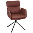 ARMLEHNSTUHL  Stoffauswahl, Sitzfläche 360° drehbar Mikrofaser  - Rostfarben/Schwarz, Design, Textil/Metall (60/92/67cm) - Novel