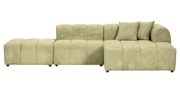 ECKSOFA  in Cord Hellgrün  313/162 cm  - Schwarz/Hellgrün, KONVENTIONELL, Kunststoff/Textil (313/162cm) - Carryhome