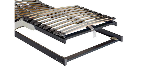 ELEKTRISCHER LATTENROST 90/200 cm Kopfteil, Fußteil, Mittelzone verstellbar, Birke - Anthrazit/Silberfarben, Basics, Holz/Kunststoff (90/200cm) - Novel