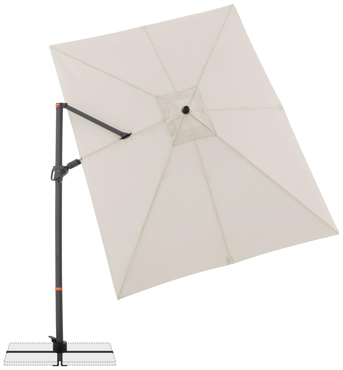 AMPELSCHIRM 300x240 cm  - Anthrazit/Naturfarben, Basics, Textil/Metall (320/240cm) - Doppler