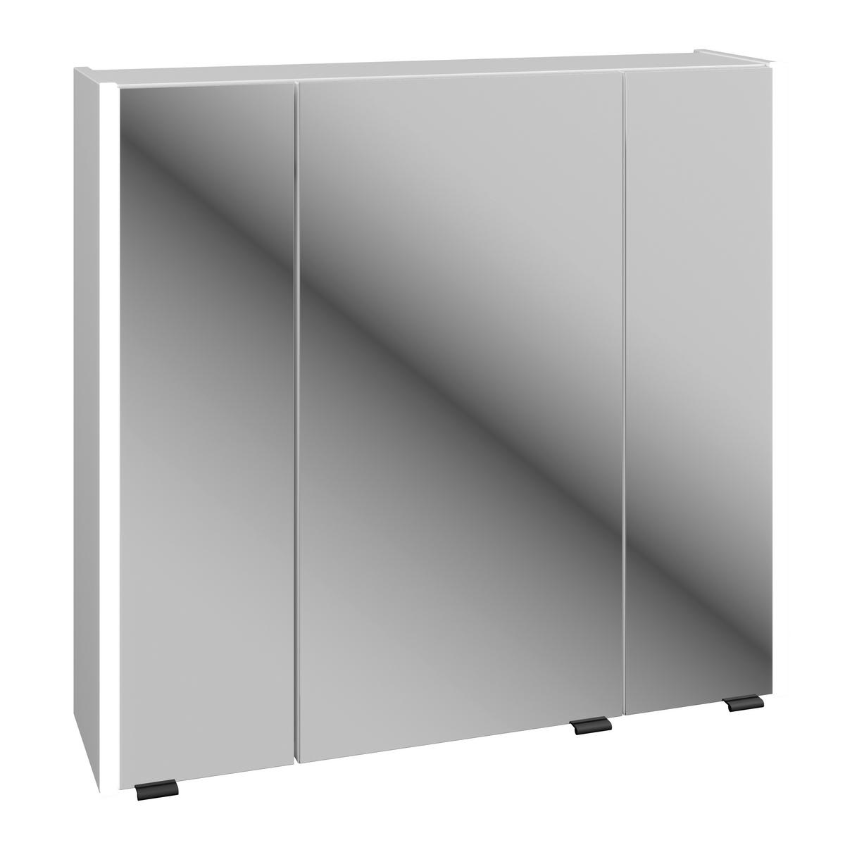 SPIEGELSCHRANK 76/70/22 cm  - Klar/Schwarz, ROMANTIK / LANDHAUS, Glas/Holzwerkstoff (76/70/22cm) - Xora