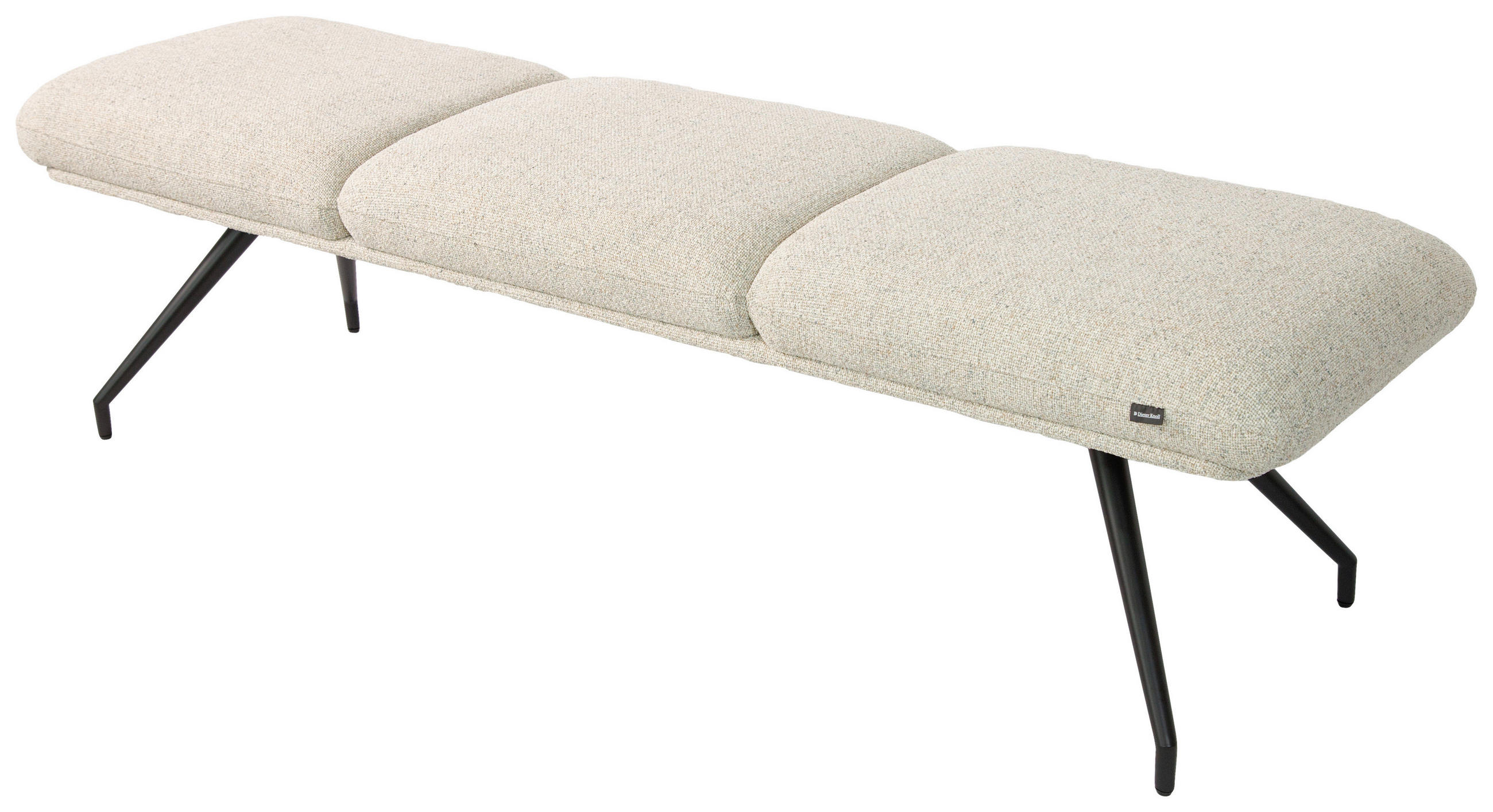 SITZBANK 180/49,5/50 cm  in Schwarz, Beige  - Beige/Schwarz, Design, Textil/Metall (180/49,5/50cm) - Dieter Knoll