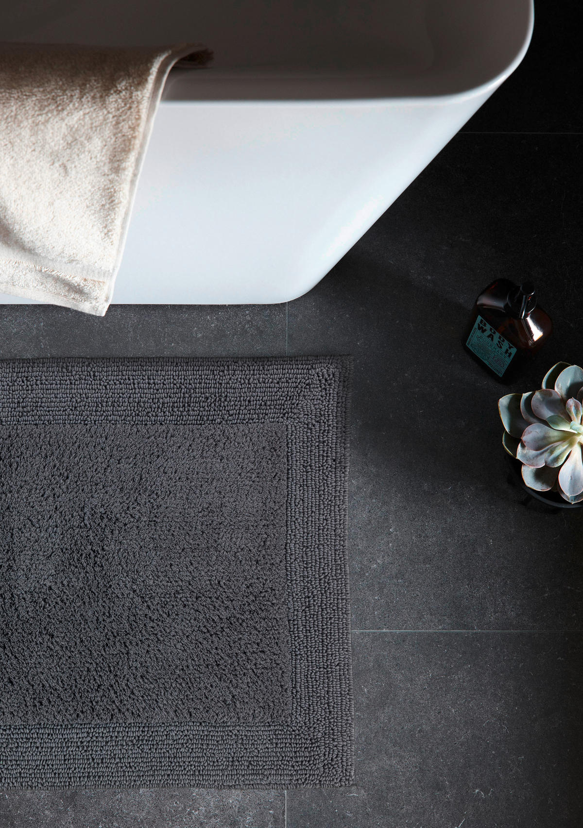 BADTEPPICH Anthrazit 60/90 cm  - Anthrazit, Basics, Textil (60/90cm) - Schöner Wohnen