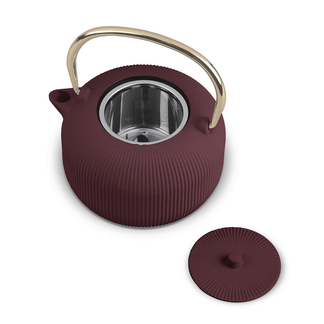 TEÁSKANNA 1 l  - bordó, Basics, fém (1l) - Berlinger Haus