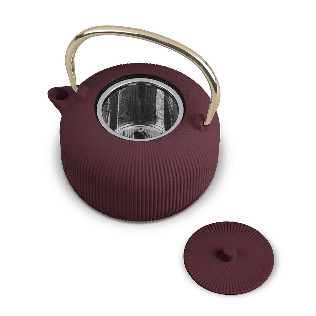 TEÁSKANNA 1 l  - bordó, Basics, fém (1l) - Berlinger Haus