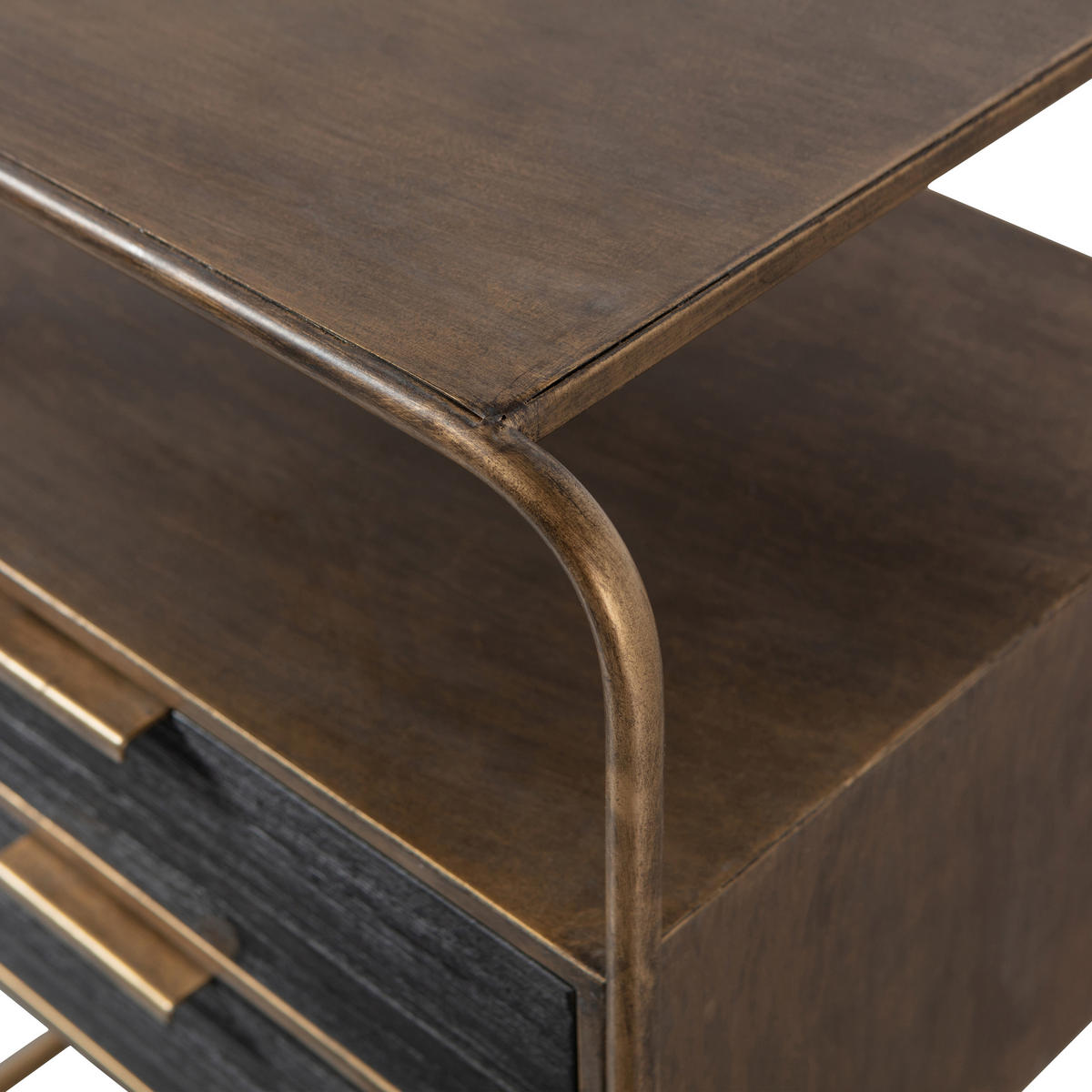 NACHTTISCH  in Messingfarben  - Messingfarben/Schwarz, Design, Holz/Metall (45/38/62cm) - Livetastic