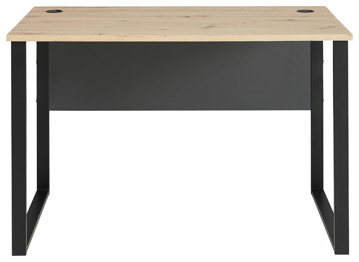 PISAĆI STOL  boje grafita, hrast Artisan  metal, drvni materijal  - boje grafita/hrast Artisan, Moderno, drvni materijal/metal (120/77/73cm) - Voleo