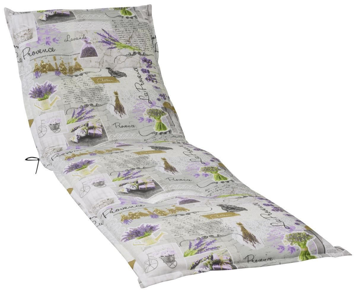 LIEGENAUFLAGE Floral  - Violett/Grau, LIFESTYLE (63/9/190cm)