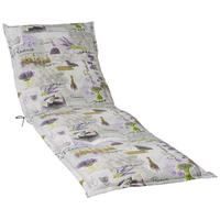 LIEGENAUFLAGE Floral  - Violett/Grau, LIFESTYLE (63/9/190cm)