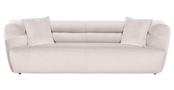 BIGSOFA Samt Creme  - Creme/Schwarz, KONVENTIONELL, Kunststoff/Textil (240/73/100cm) - Carryhome