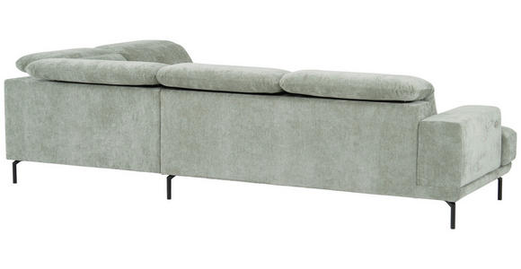 ECKSOFA  in Chenille Mintgrün  243/307 cm  - Schwarz/Mintgrün, Design, Textil/Metall (243/307cm) - Xora