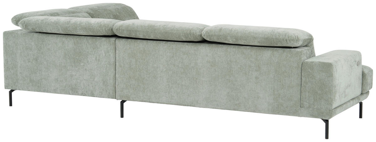 ECKSOFA  in Chenille Mintgrün  307/243 cm  - Schwarz/Mintgrün, Design, Textil/Metall (307/243cm) - Xora